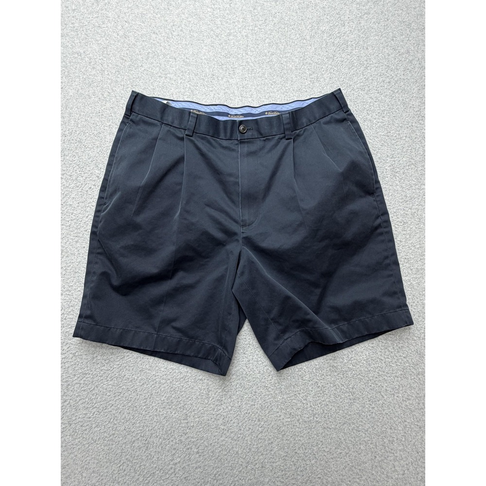 Brooks Brothers Shorts Mens 36 Blue Lightweight Advantage Chino Pleated 9 Inseam